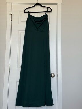 Birdy Grey Ash Crepe Emerald Cowl Neck Maxi Dress